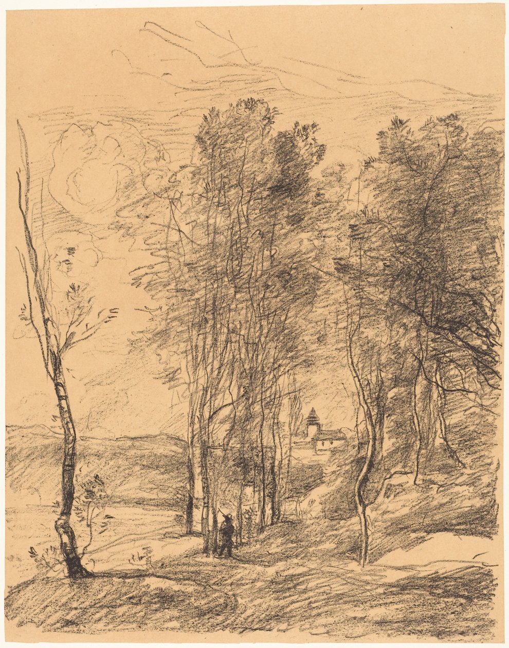 Klocktornet i St. Nicolas-Lez-Arras (Le Clocher de St. Nicolas-Lez-Arras) av Jean-Baptiste-Camille Corot