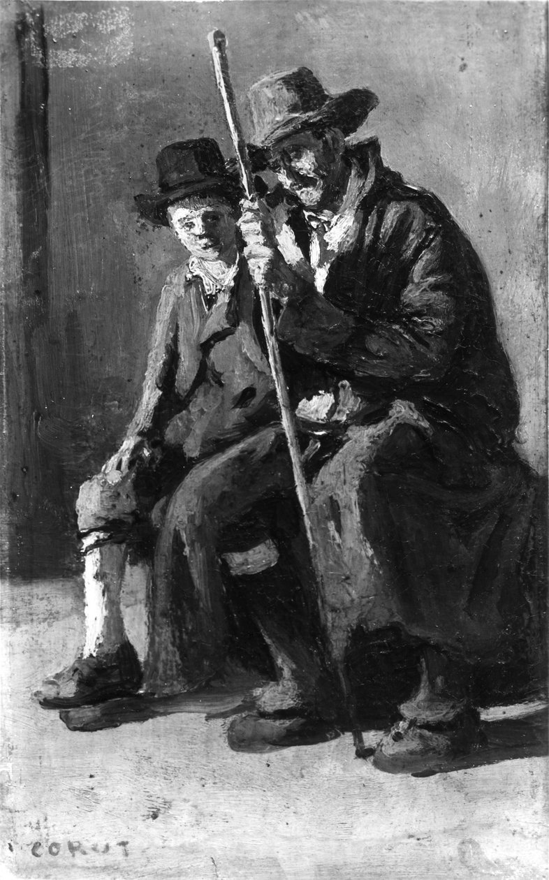 Två italienska bönder av Jean-Baptiste-Camille Corot