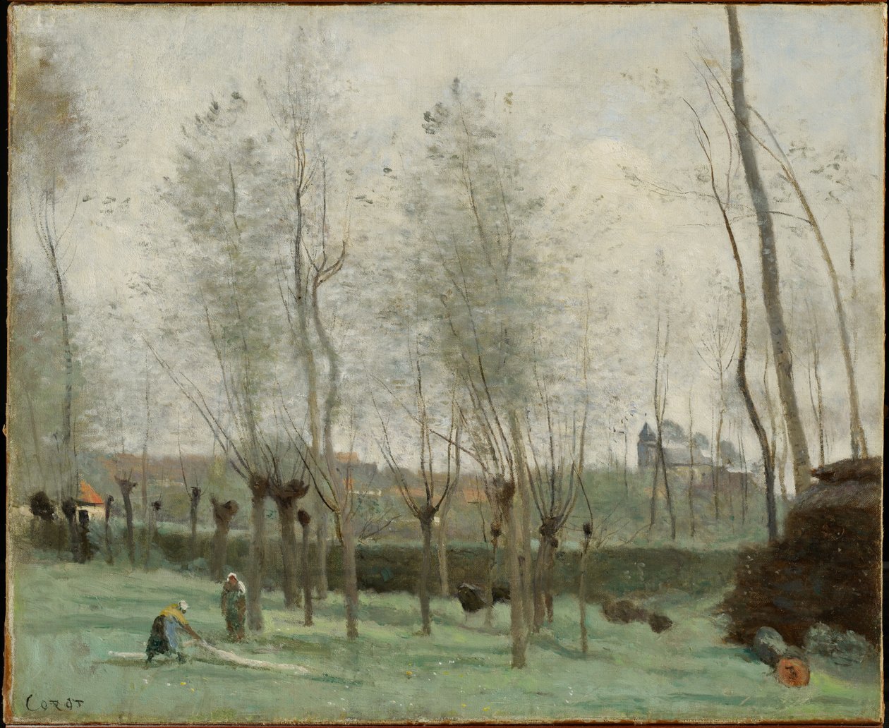 Tvätterskor i en pilskogsdunge av Jean-Baptiste-Camille Corot