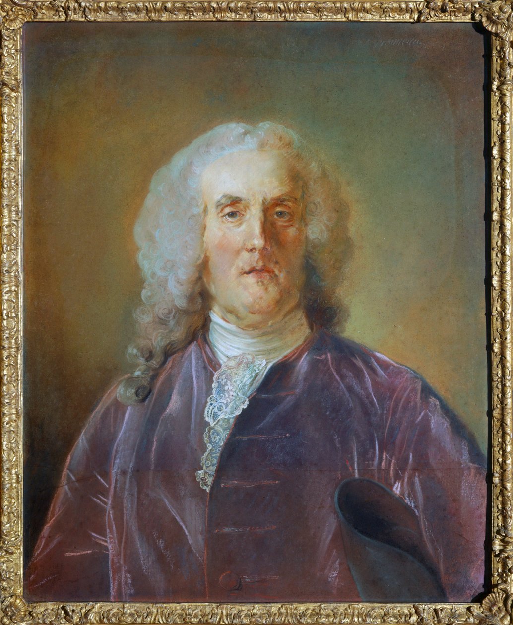 Porträtt av Abraham Van Robais ... av Jean Baptiste (attr. to) Perronneau