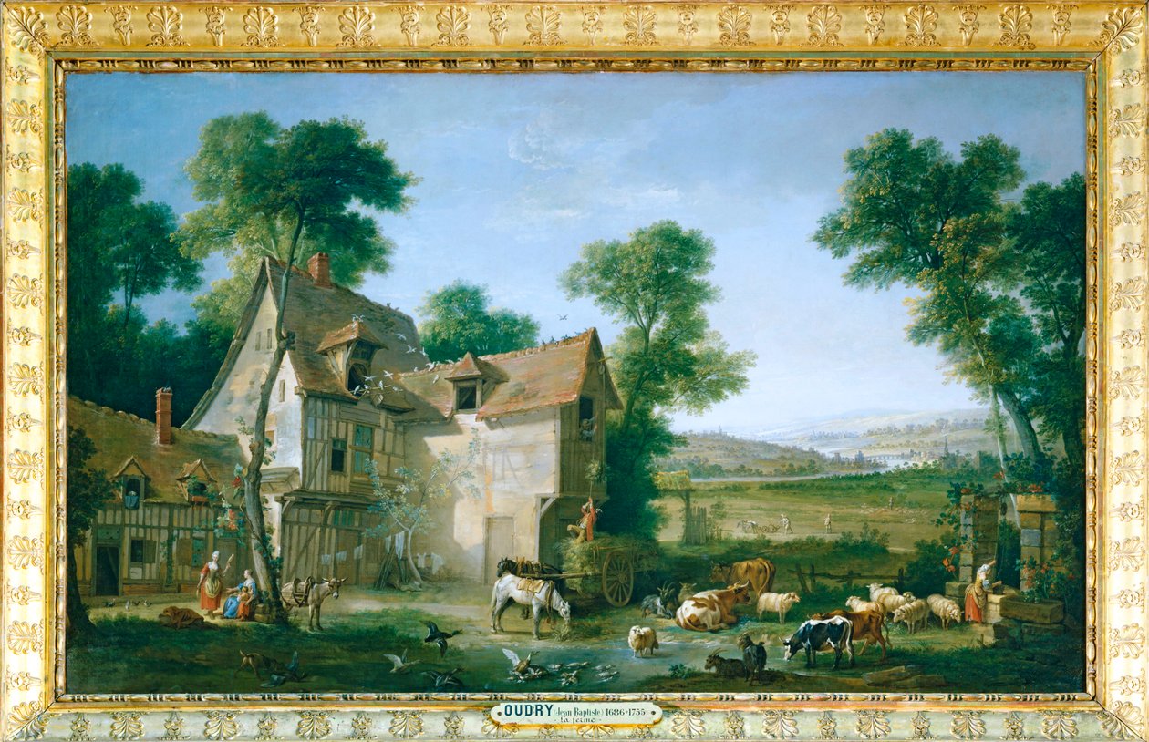 La ferme - Gården ... av Jean-Baptiste (school of) Oudry