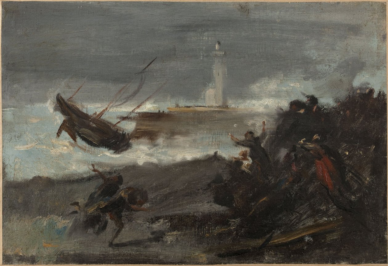 Skeppsbrott i Dieppes hamn av Jean Baptiste Carpeaux
