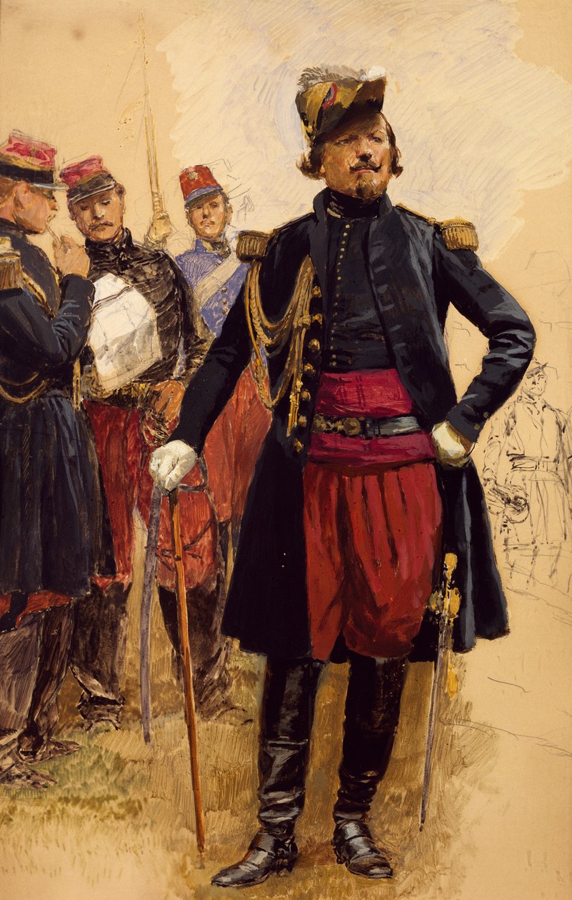 Befälhavare för de franska trupperna på Krim, av Jean Baptiste Edouard Detaille (1848-1912). Krimkriget av Jean Baptiste Edouard Detaille