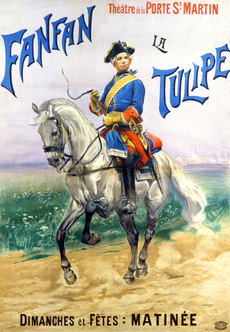 Fanfan la Tulipe, teater des Varietes, Paris, ca 1935 (affisch) av Jean-Baptiste Edouard Detaille