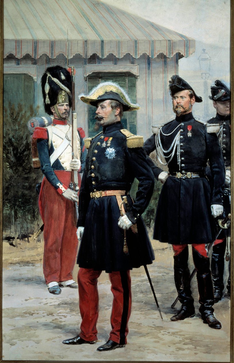 Porträtt av kejsar Napoleon III (1808-1873). Akvarell av Edouard Detaille (1848-1912). 1800-talets Paris, Musee de l