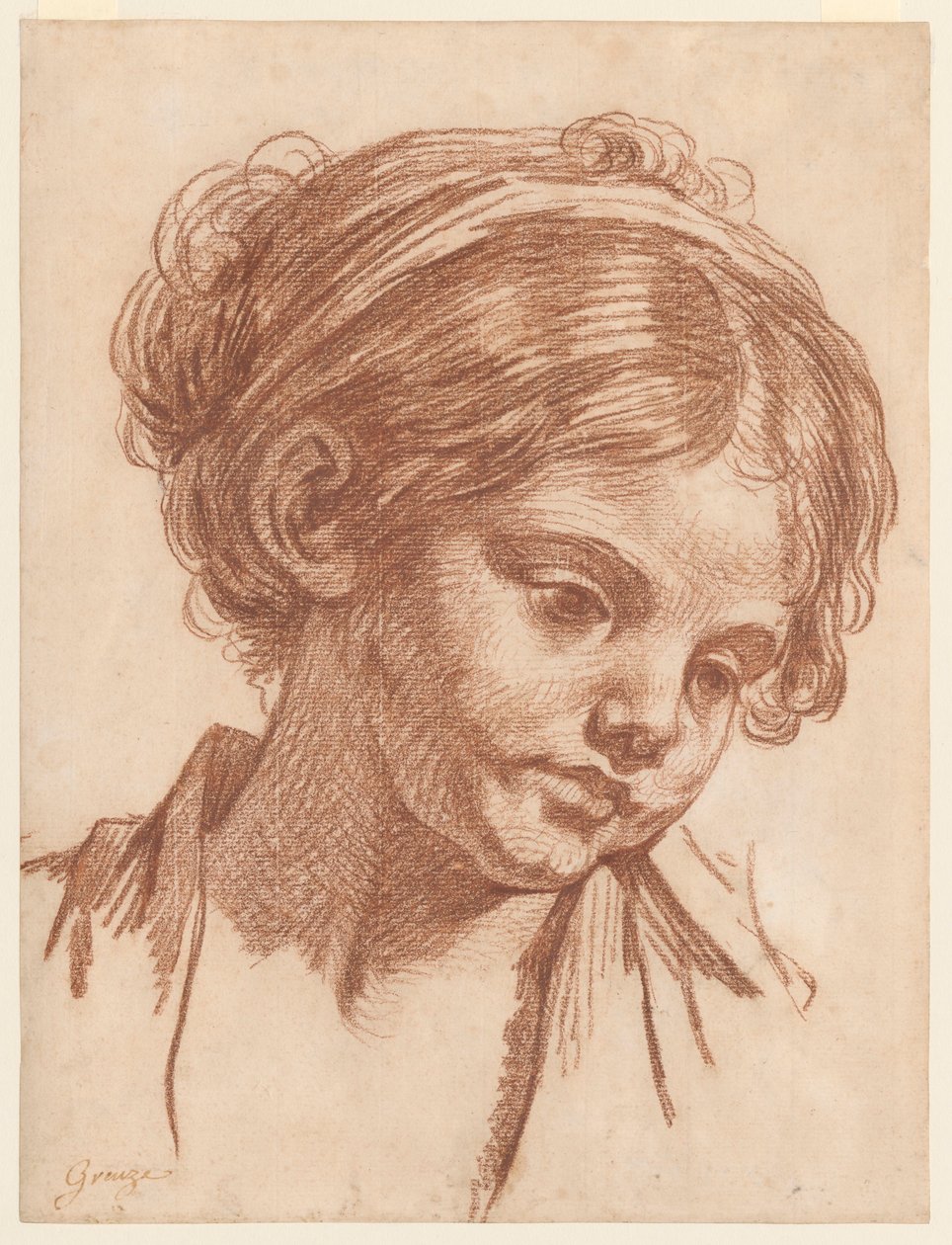 Huvud av en flicka av Jean-Baptiste Greuze