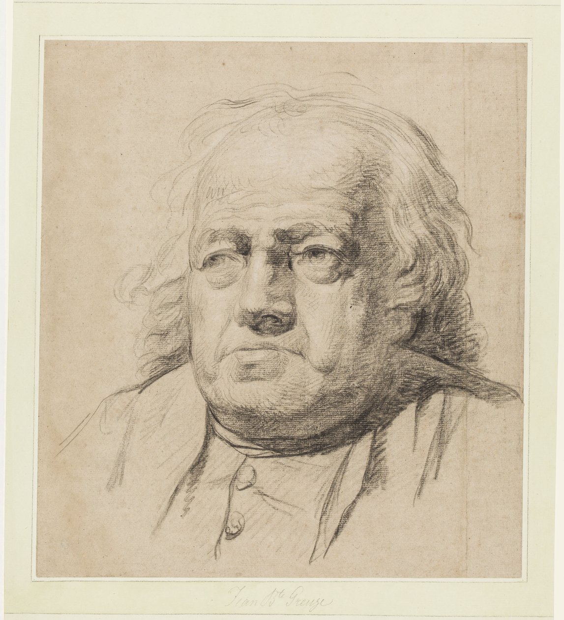 Halvfigurporträtt av en äldre man av Jean-Baptiste Greuze