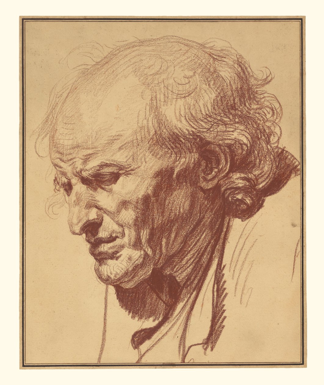 Huvud av en gammal man av Jean-Baptiste Greuze