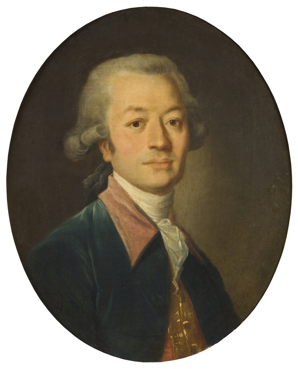 Porträtt av en man i blått av Jean-Baptiste Greuze