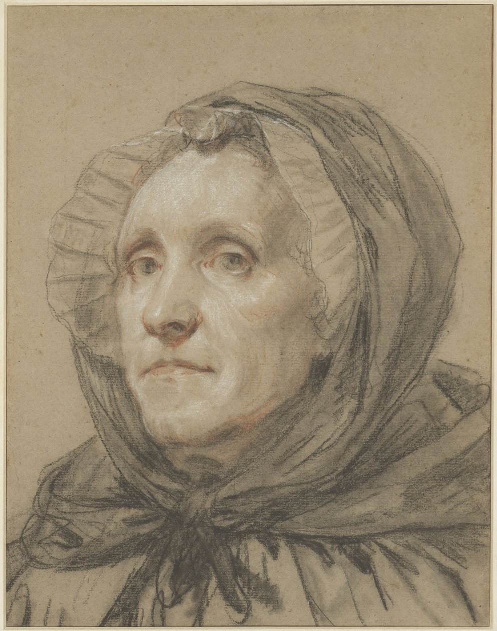 Porträtt av konstnärens mor av Jean-Baptiste Greuze