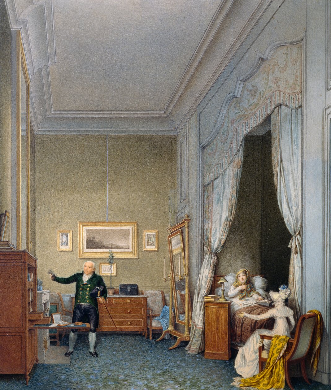 Maria Luigia i rummet på Tuilerierna efter födelsen av kungen av Rom av Jean Baptiste Isabey