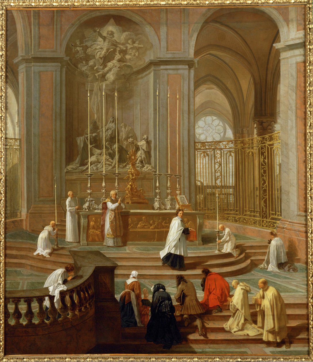 La messe du chanoine de La Porte ou Le maitre-autel de Notre Dame - Mässa som läses av kaniken i La Porte eller ... av Jean Baptiste Jouvenet