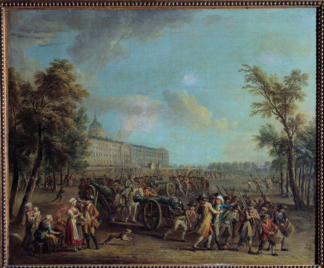 Franska revolutionen: "" Folket i Paris lämnar Invalides på morgonen den 14 juli av Jean Baptiste Lallemand