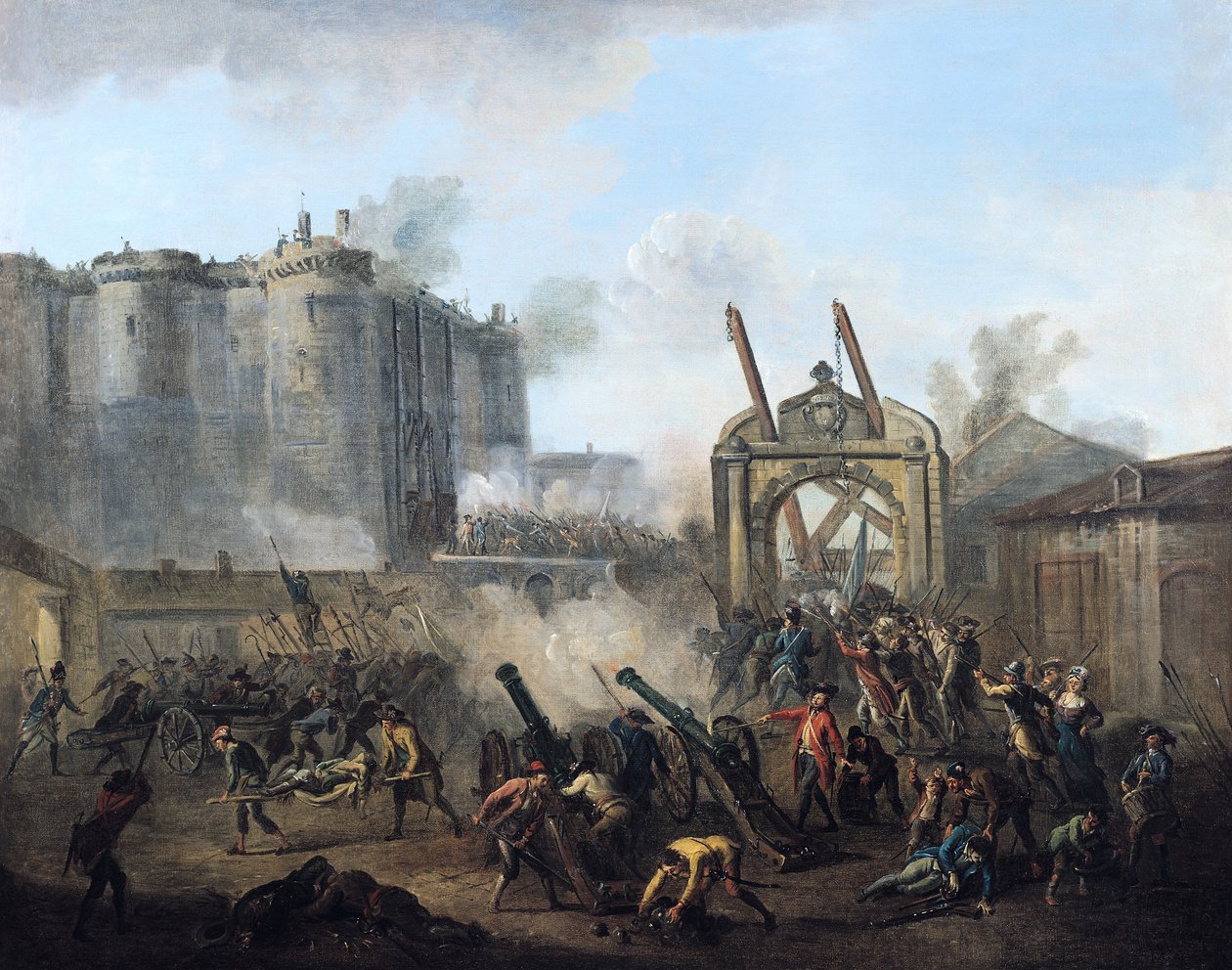 Stormningen av Bastiljen den 14 juli 1789 av Jean Baptiste Lallemand