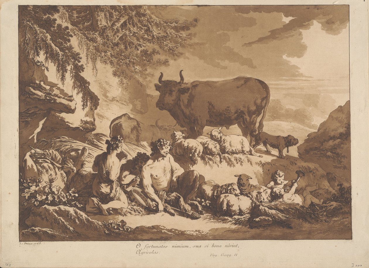 O Hur oerhört lyckliga kunde bönder vara, om de bara kunde räkna sina välsignelser av Jean-Baptiste Le Prince