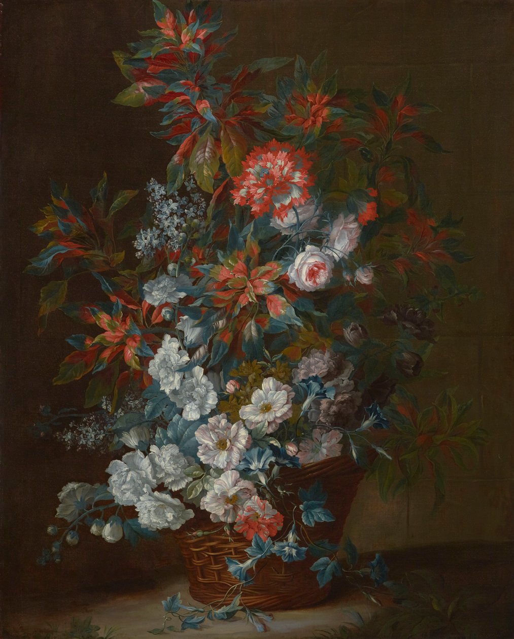 Blommor i en korg 1695 (olja på duk) av Jean Baptiste Monnoyer