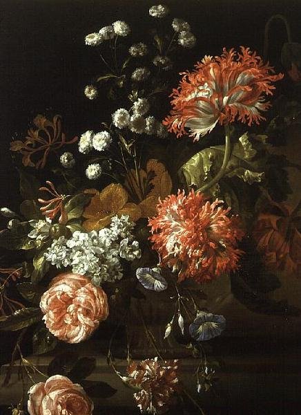 Stilleben med olika blommor (olja på duk) av Jean Baptiste Monnoyer