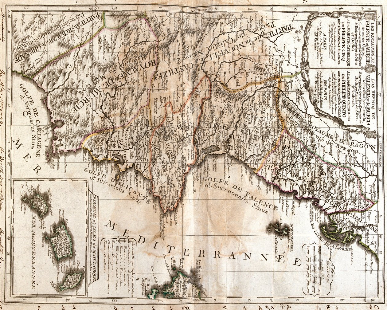 Aragonien, Katalonien, Valencia, Murcia, Andalusien, Kastilien-La Mancha och Balearerna, Spanien av Jean-Baptiste Nolin