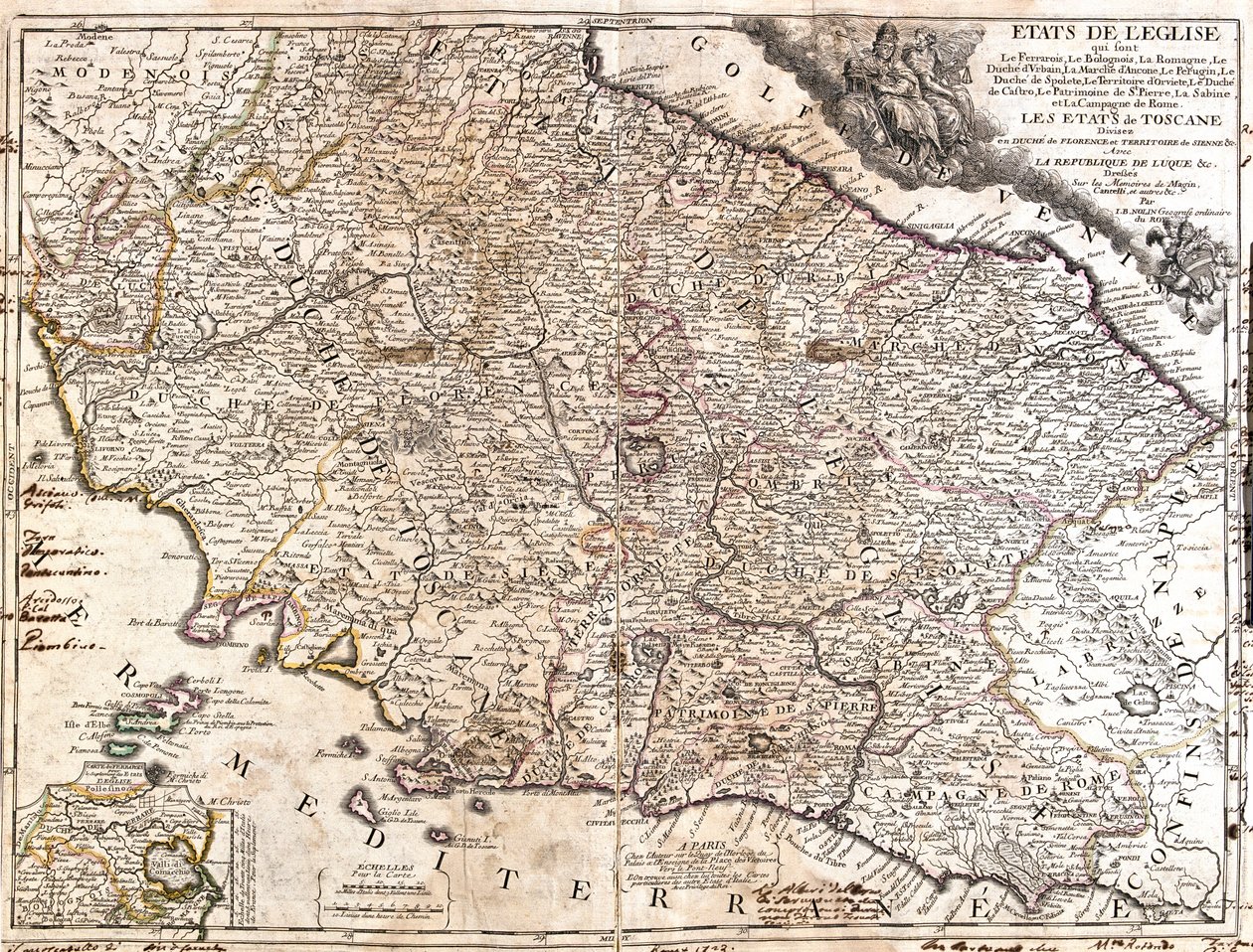 Emilia-Romagna, Toscana, Marche, Umbrien, Abruzzo, Lazio, Italien av Jean Baptiste Nolin