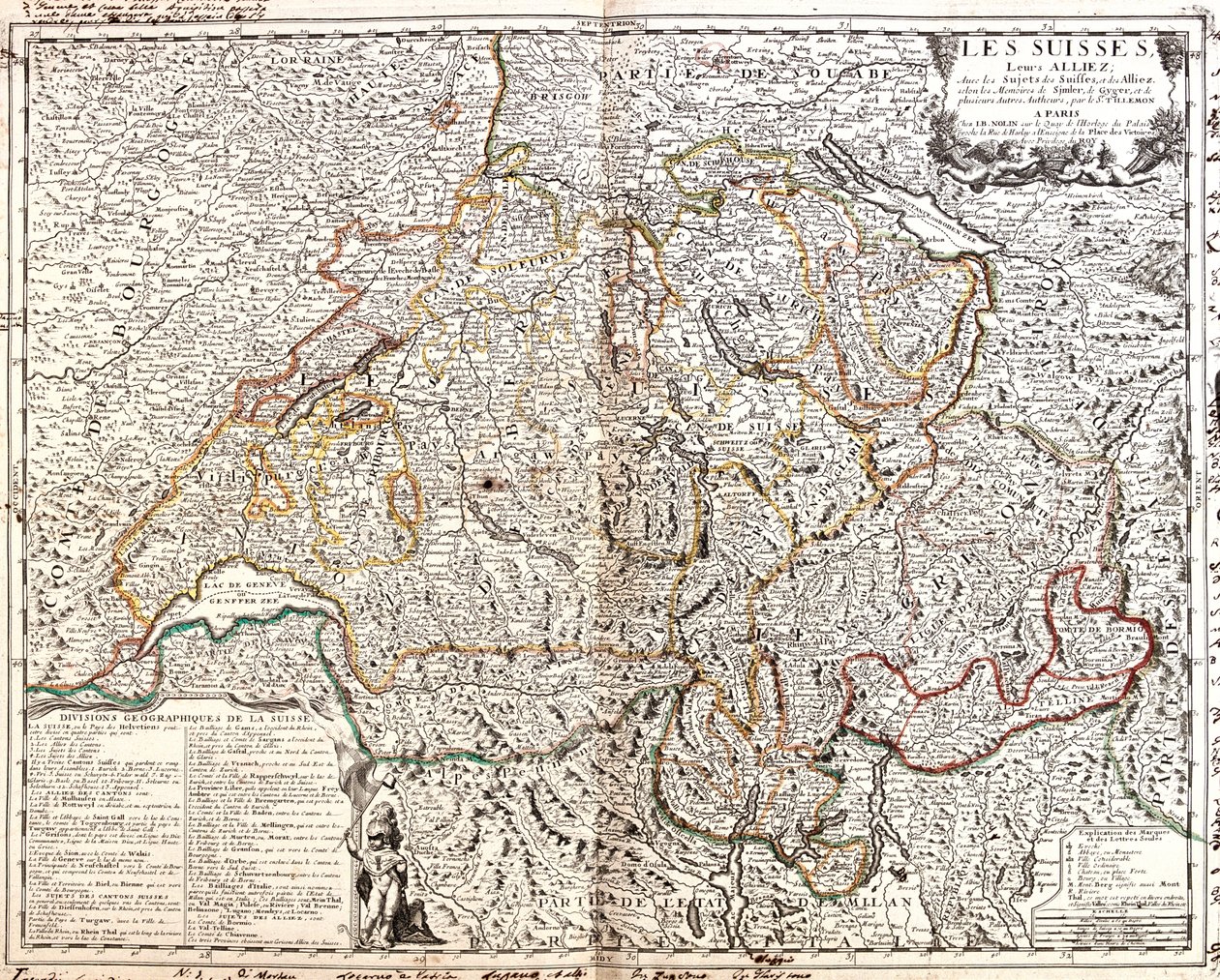 Frankrike (region: Lorraine, Alsace, Franche-Comté, Rhône-Alpes), Schweiz, Tyskland (delstat: Baden-Württemberg, Bayern), Liechtenstein, Österrike (delstat: Voralberg), Italien (region: Lombardiet, Piemonte, Aostadalen) av Jean-Baptiste Nolin