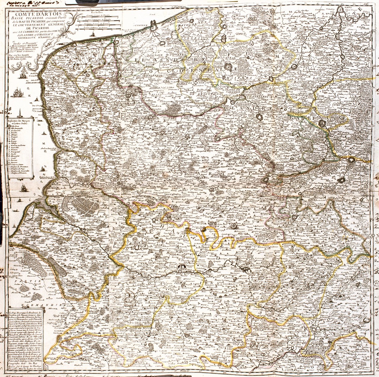 Frankrike (Region: Nord-Pas-de-Calais, Övre Normandie, Picardiet) Belgien (Region: Flandern) av Jean Baptiste Nolin