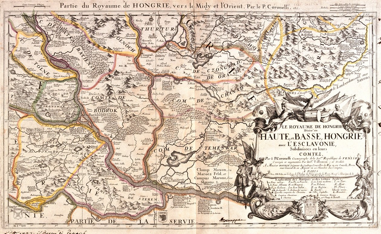 Ungern (län: Somogy, Baranya, Tolna, Bács-Kiskun, Csongrád, Békés), Rumänien (län: Arad, Alba, Hunedoara, Timi, Cara-Severin), norra Serbien, Kroatien (län: Vukovar-Syrmia, Osijek-Baranja, Brod-Posavina) av Jean-Baptiste Nolin