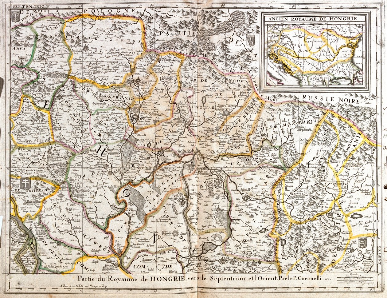 Ungern, Slovakien, östra Rumänien av Jean Baptiste Nolin
