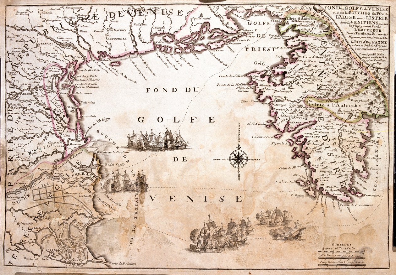 Italien (Region: sydöstra Veneto), Slovenien (Statistisk region: CoastalKarst), Kroatien (Län: Istrien) av Jean Baptiste Nolin
