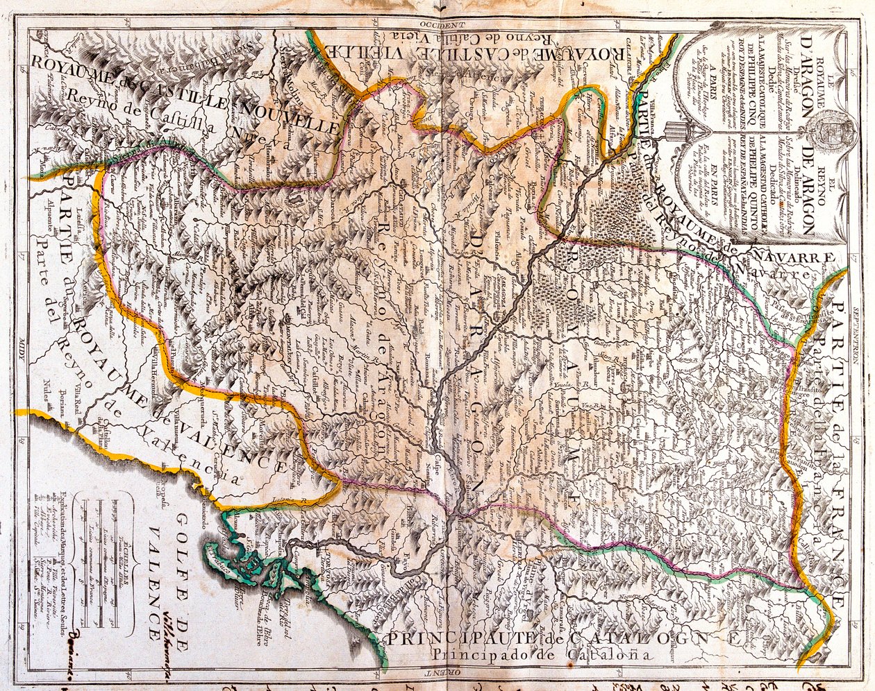 La Rioja, Navarra, Aragonien, Katalonien, Valencia, Kastilien-La Mancha, Madrid, Kastilien och León, Spanien av Jean Baptiste Nolin