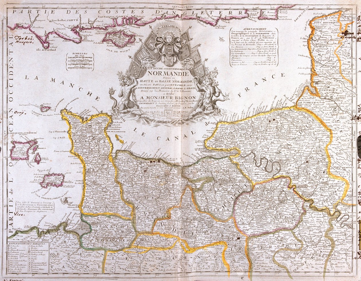 Nord-Pas-de-Calais, Picardie, Övre Normandie, Nedre Normandie, norra Centrum) Kanalöarna , Frankrike av Jean Baptiste Nolin