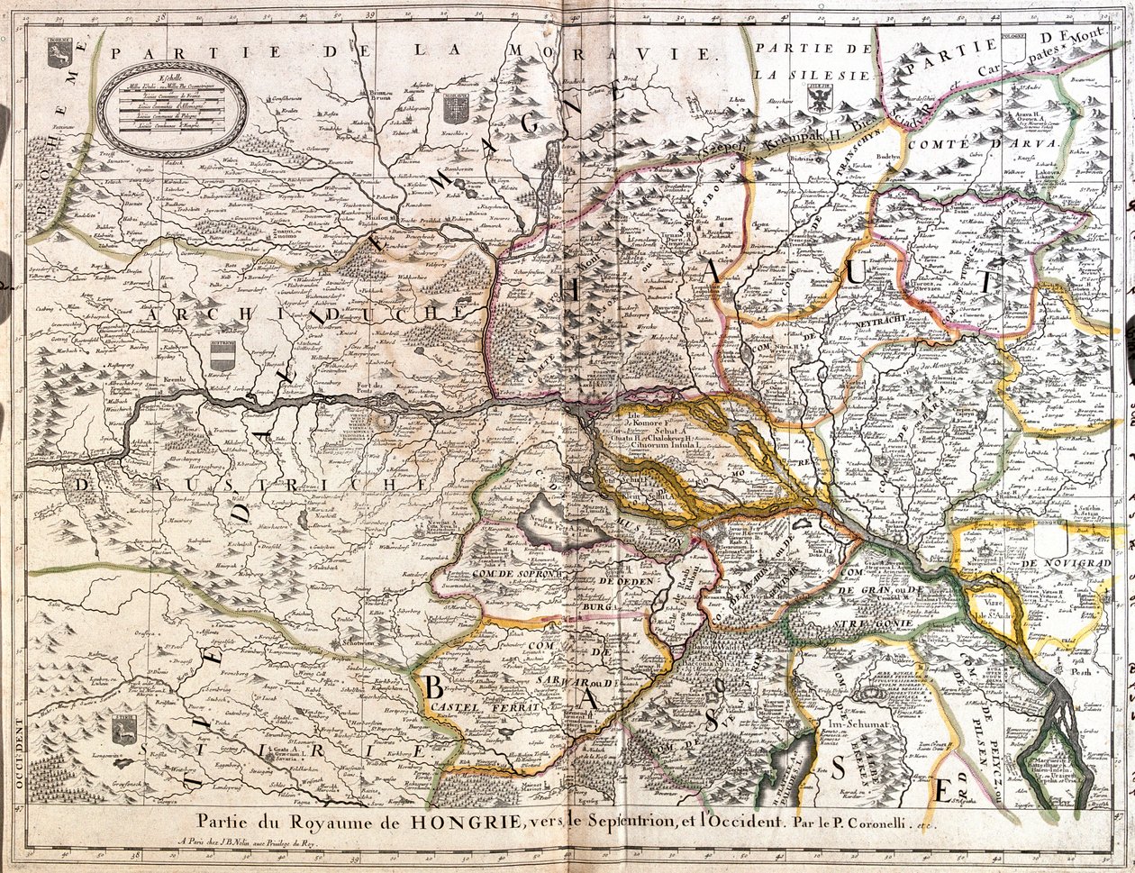 Sydöstra Tjeckien, västra Slovakien, västra Ungern, östra Österrike av Jean Baptiste Nolin