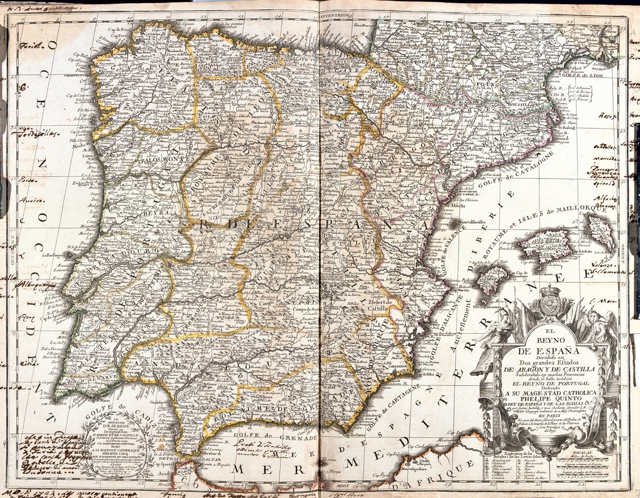 Spanien, Portugal av Jean Baptiste Nolin