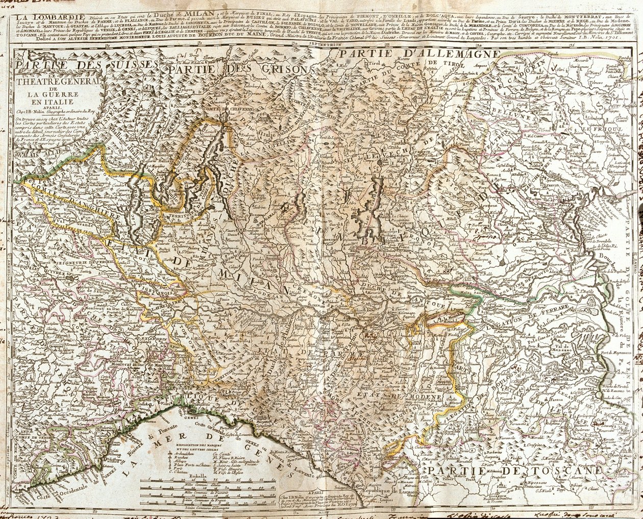 Schweiz (Kanton: Ticino), Italien (Region: Aostadalen, Piemonte, Lombardiet, Trentino-Alto Adige, Veneto, Friuli-Venezia Giulia, Emilia-Romagna, Toscana, Ligurien) av Jean Baptiste Nolin