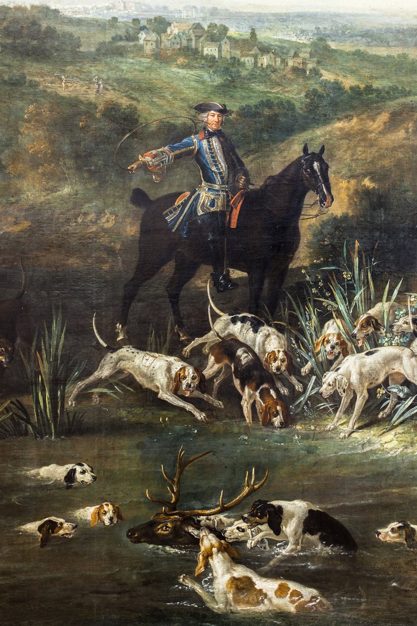 Ludvig XV jagar hjortar i skogen Saint-Germain,1730 (olja på duk) av Jean-Baptiste Oudry