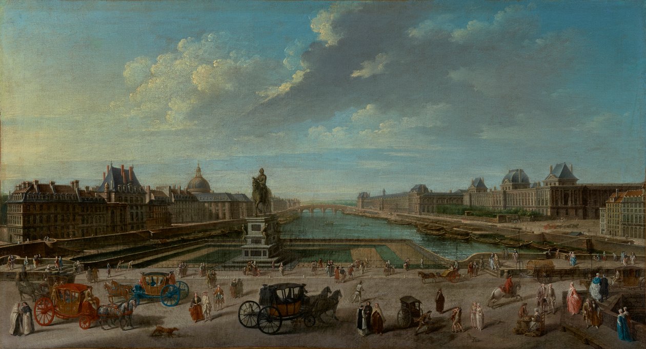 Utsikt över Paris från Pont Neuf av Jean Baptiste Raguenet
