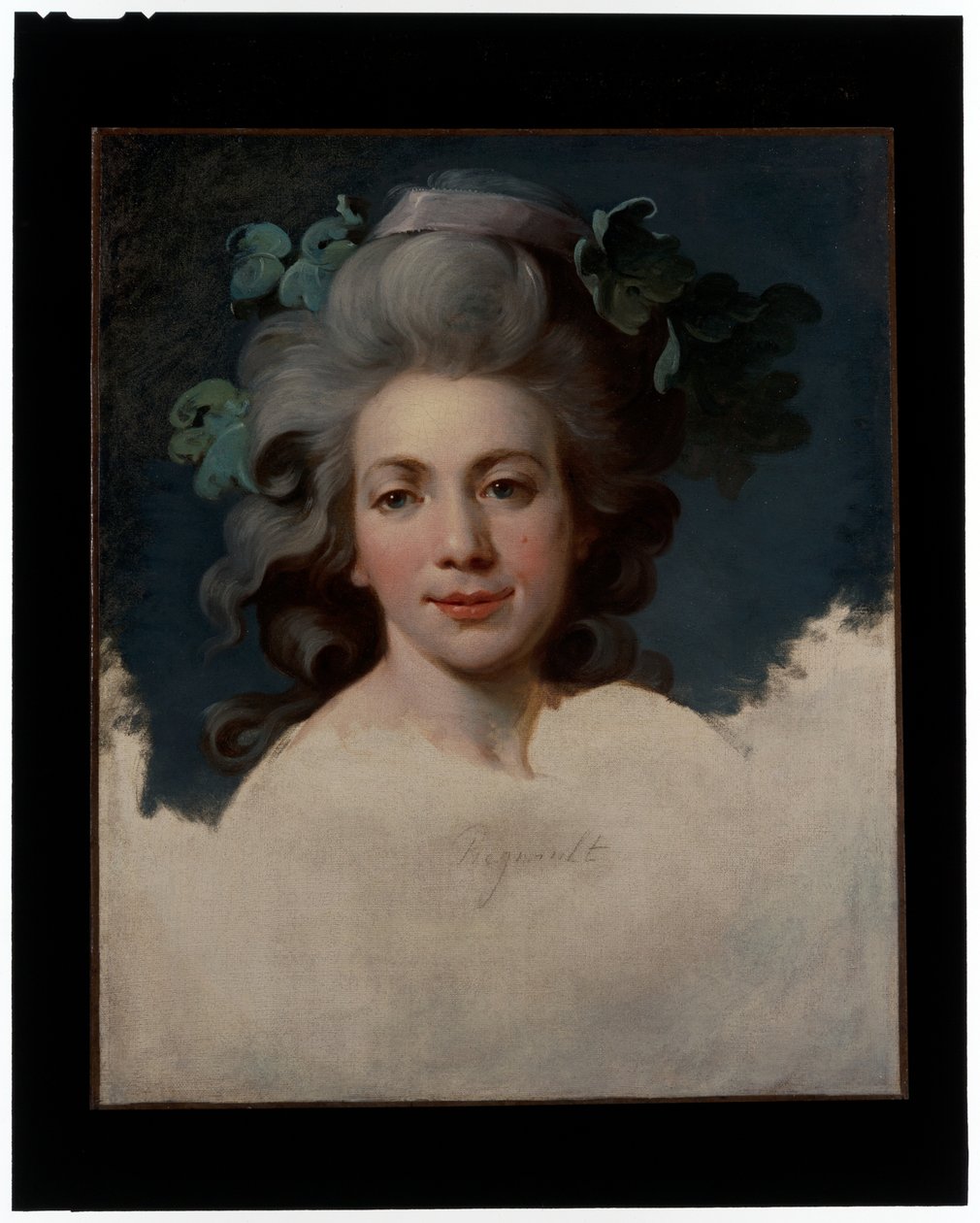 Portrait of a Lady (Head of a Woman in the Guise of a Bacchante, ett oavslutat porträtt) av Jean Baptiste Regnault