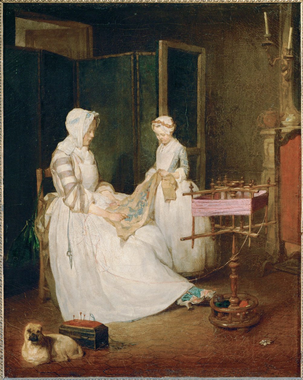 La mere laborieuse - den flitiga modern ... av Jean-Baptiste Simeon Chardin