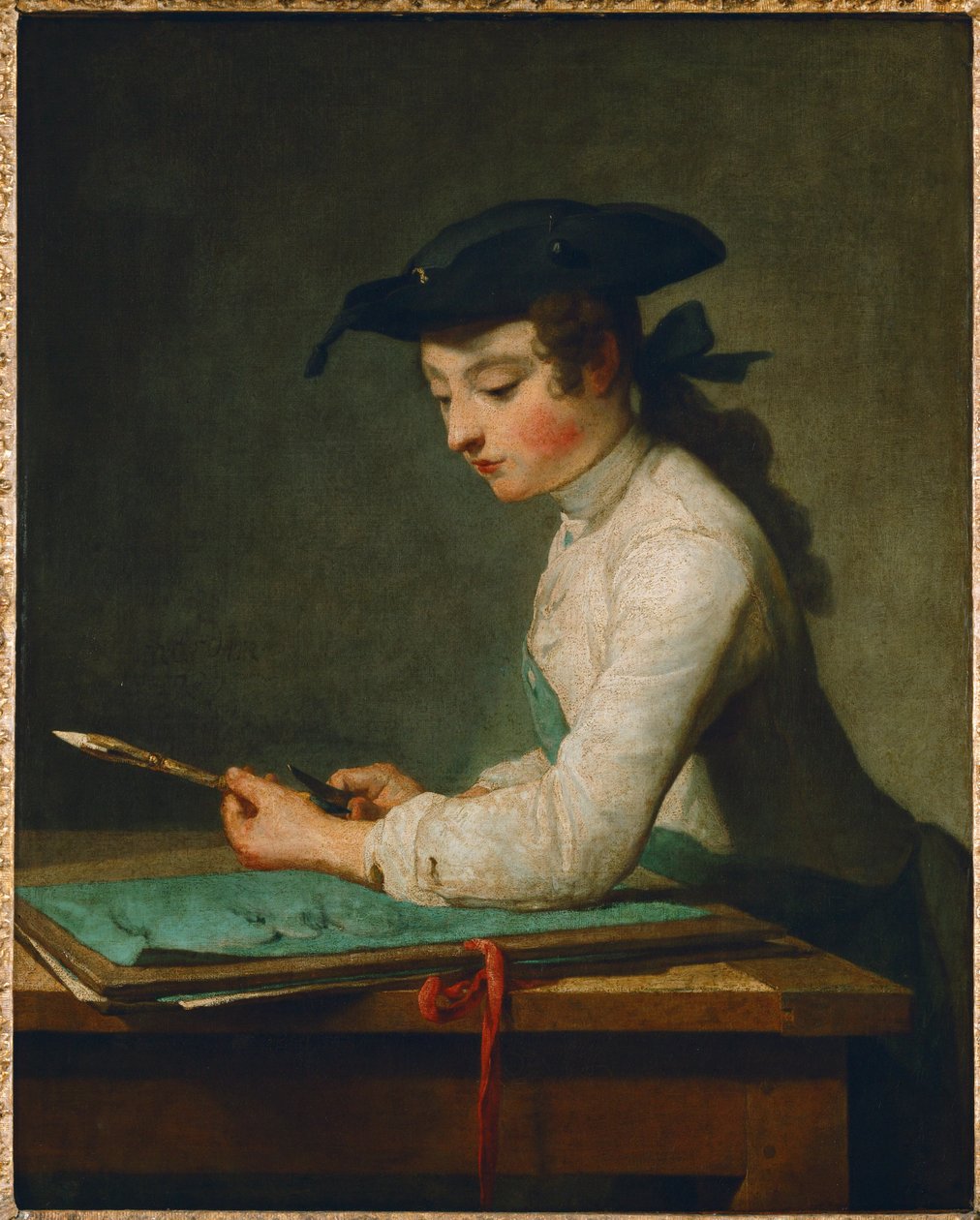 Le jeune dessinateur - den unge tecknaren ... av Jean-Baptiste Simeon Chardin