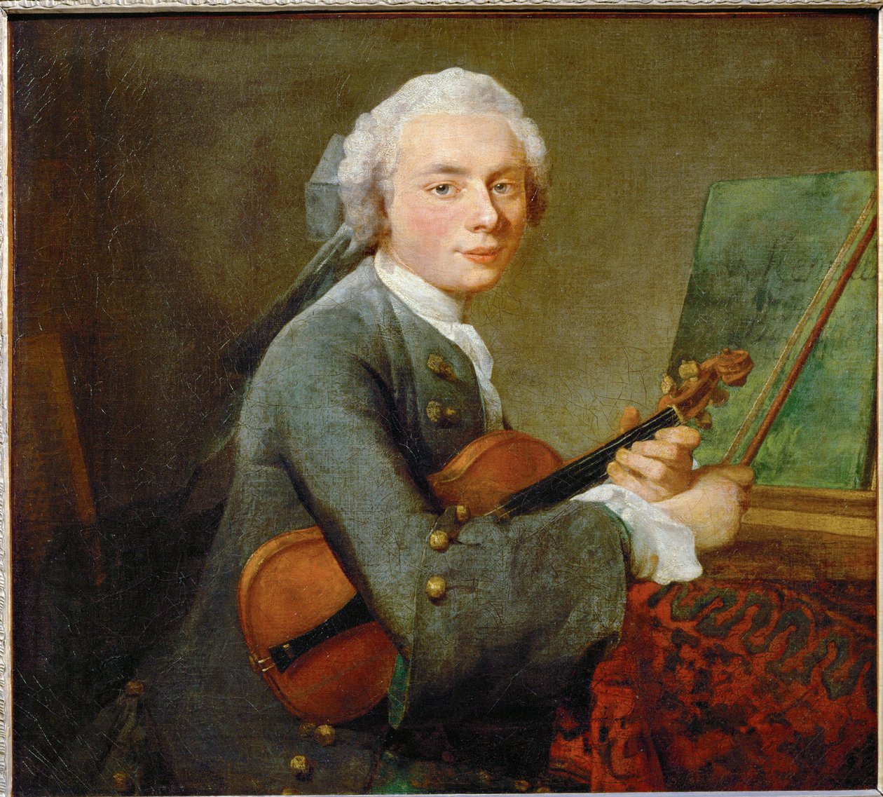 Le jeune homme au violon - ung man med violin ... av Jean Baptiste Simeon Chardin