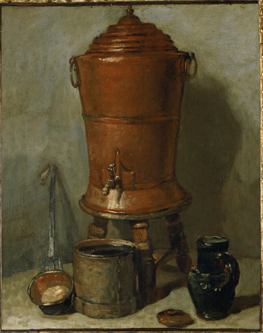 Dricksvattenfontänen i koppar ... av Jean Baptiste Simeon Chardin