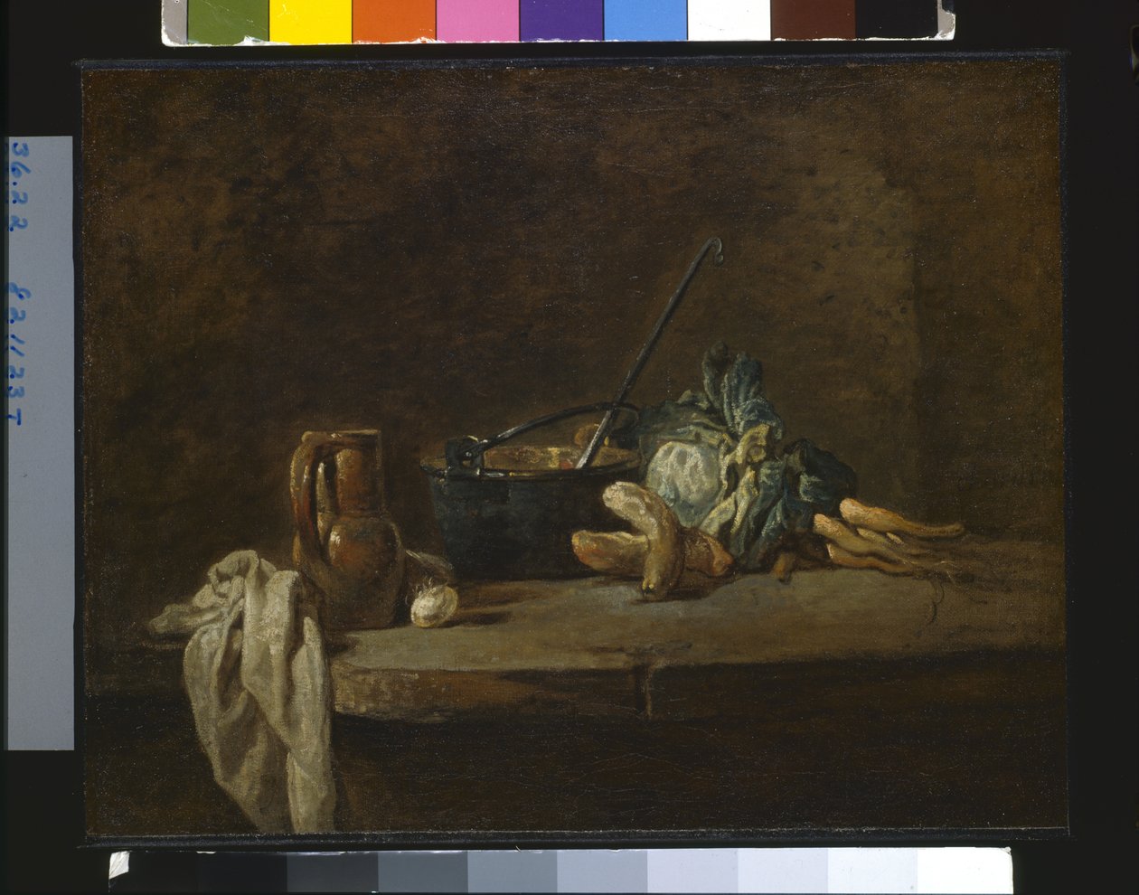 Grönsaker till soppan (olja på duk) av Jean Baptiste Simeon Chardin