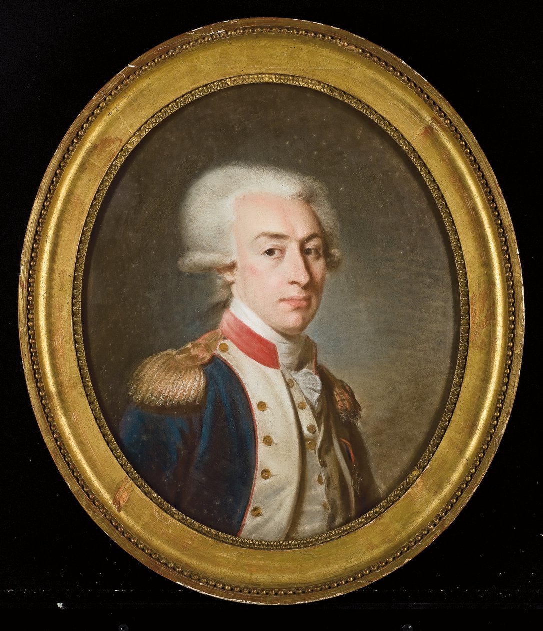 Porträtt av Marquis de La Fayette (pastell på papper) av Jean Baptiste Weyler