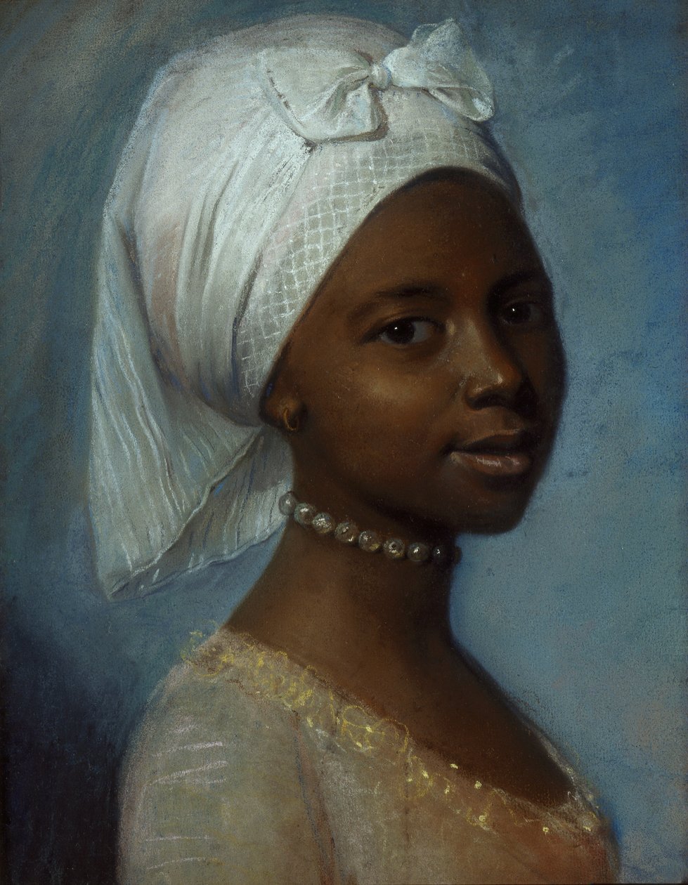 Porträtt av en ung kvinna (pastell på papper) av Jean Etienne (previously attr. to) Liotard