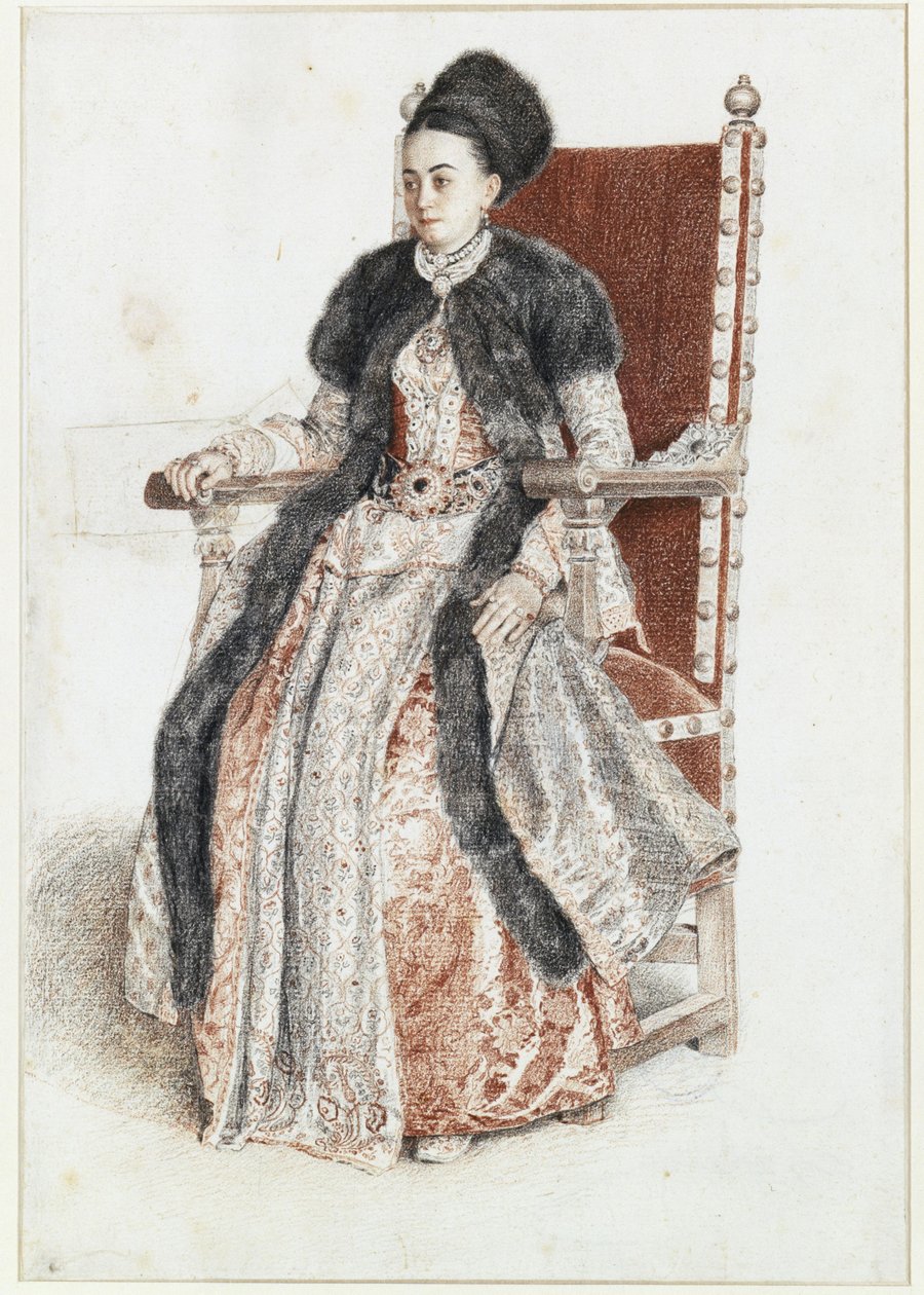 Ekaterina Mavrocordato, född Catherine Rosetti, prinsessa av Moldavien, Constantin Mavrocordatos hustru av Jean-Étienne Liotard