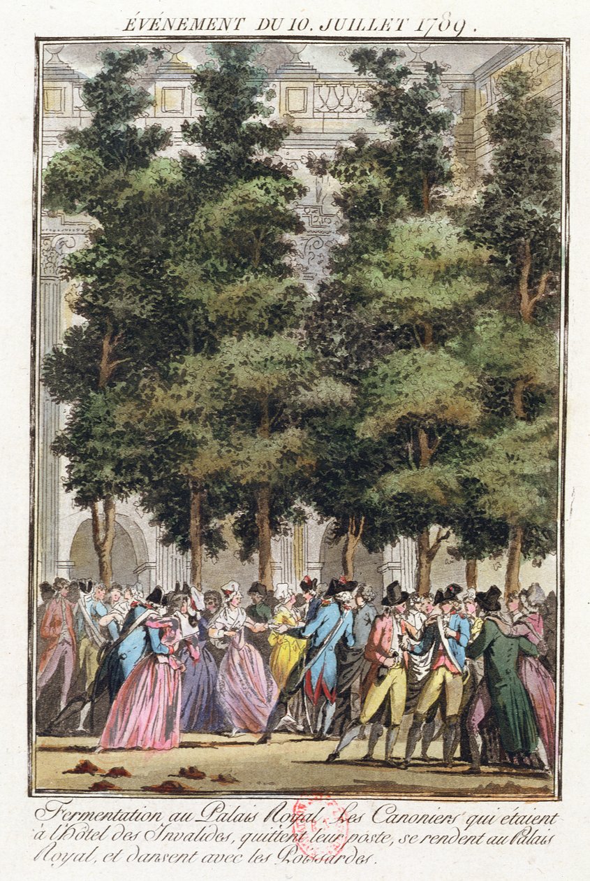 Jäsning i Palais-Royal den 10 juli 1789 av Jean Francois Janinet