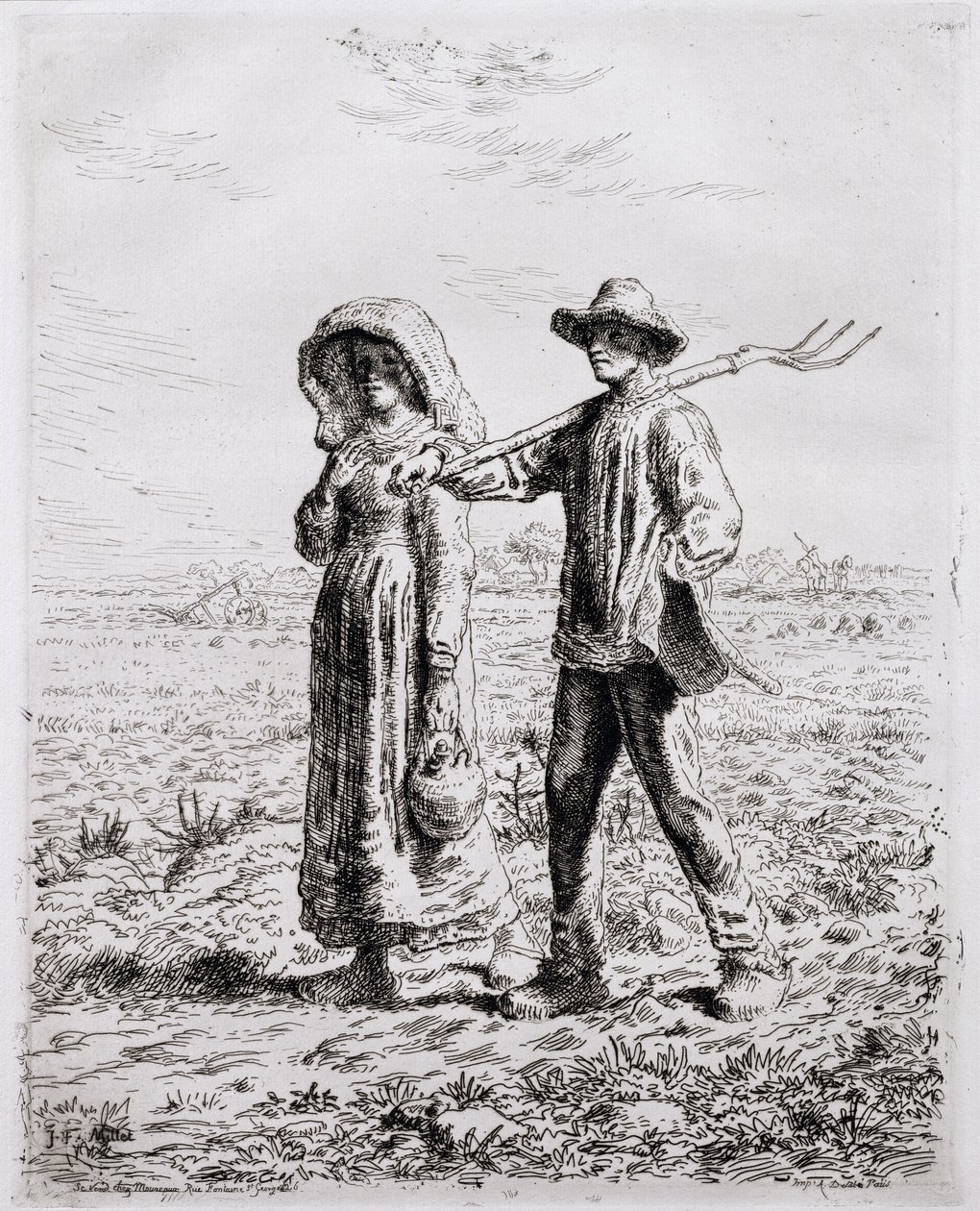 På väg till jobbet, 1863 av Jean Francois Millet