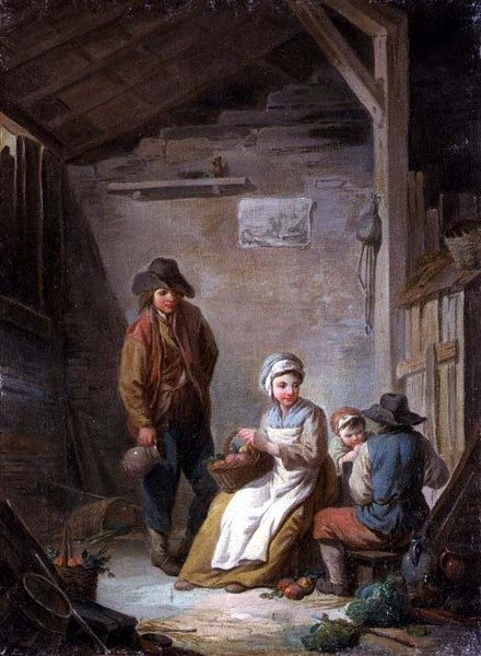 Bönder i sin stuga av Jean Francois Clermont