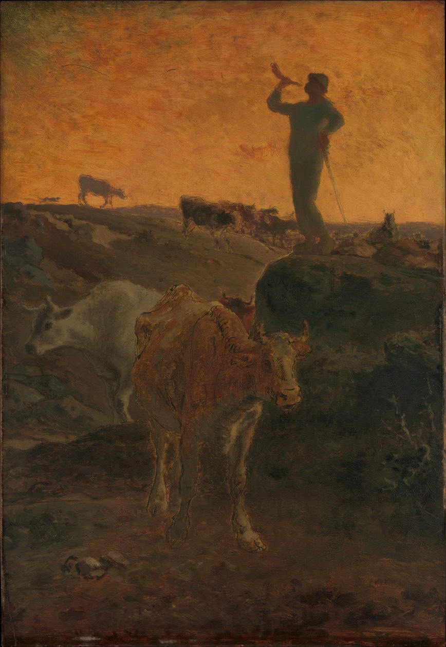 Die Kühe nach Hause rufen av Jean-Francois Millet