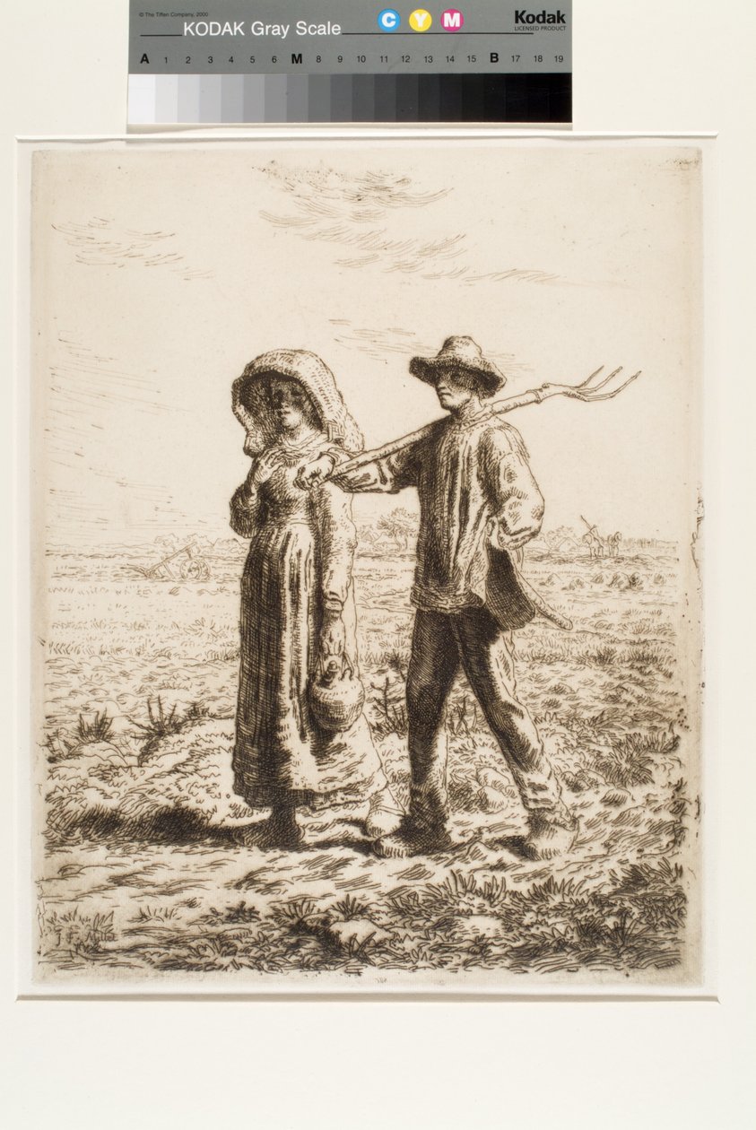 Gå till jobbet (etsning) av Jean Francois Millet