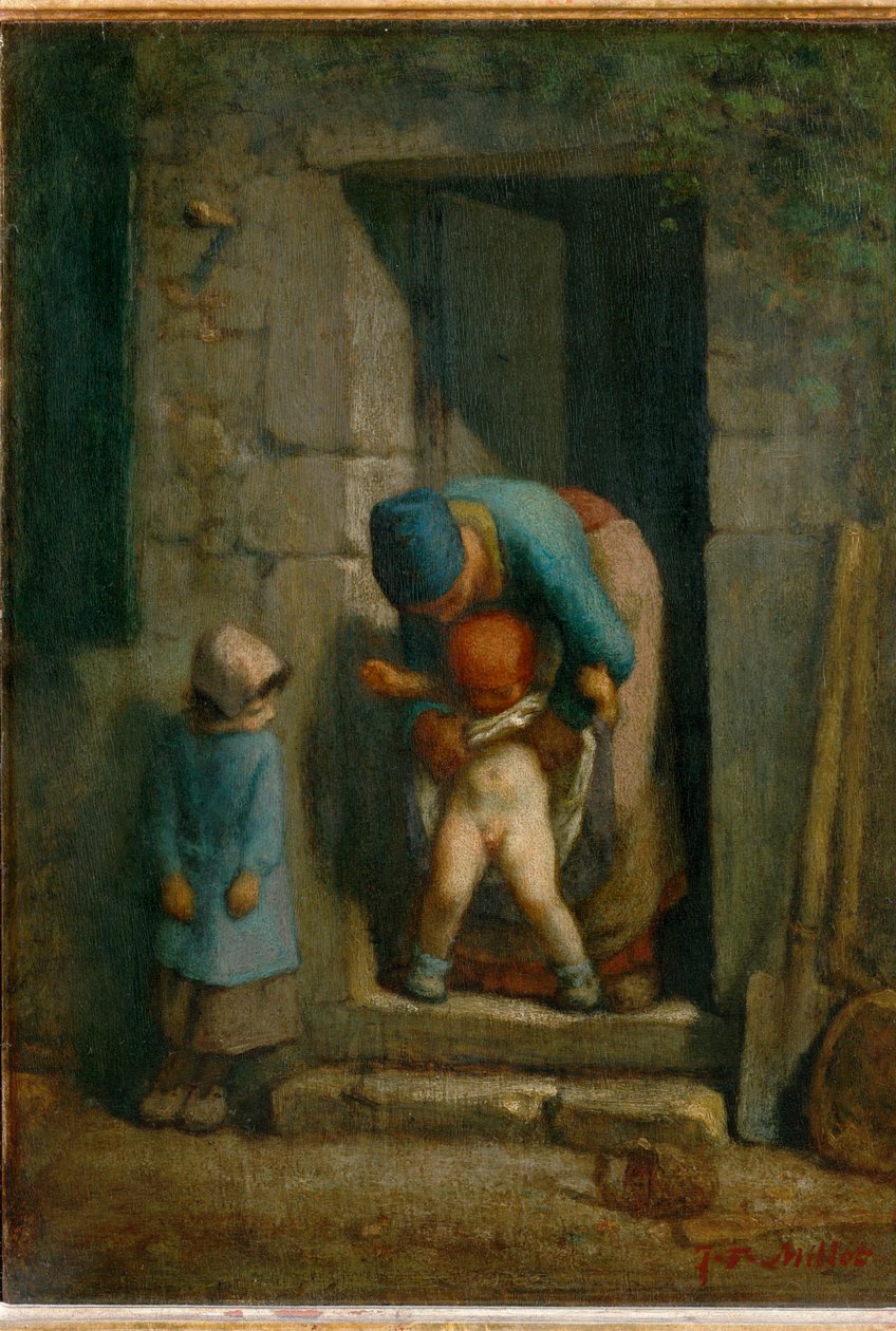 Moderlig försiktighet (målning på duk) av Jean-Francois Millet